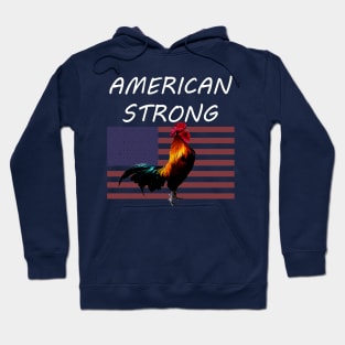 American Strong Rooster and Flag Hoodie